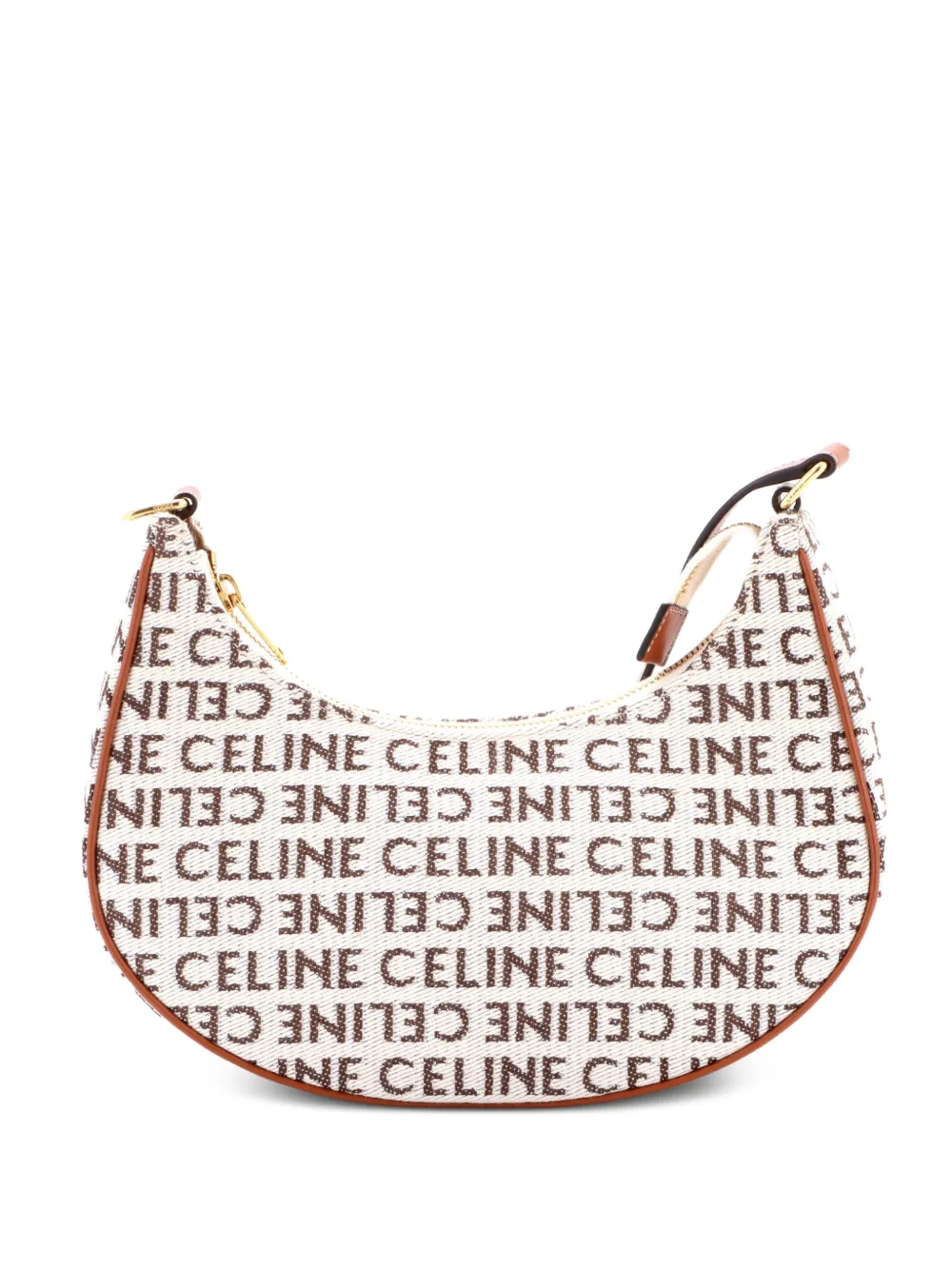 Celine Pre-Owned Kleine Ava Bag All Over Logo Jacquard Schultertasche - Nude