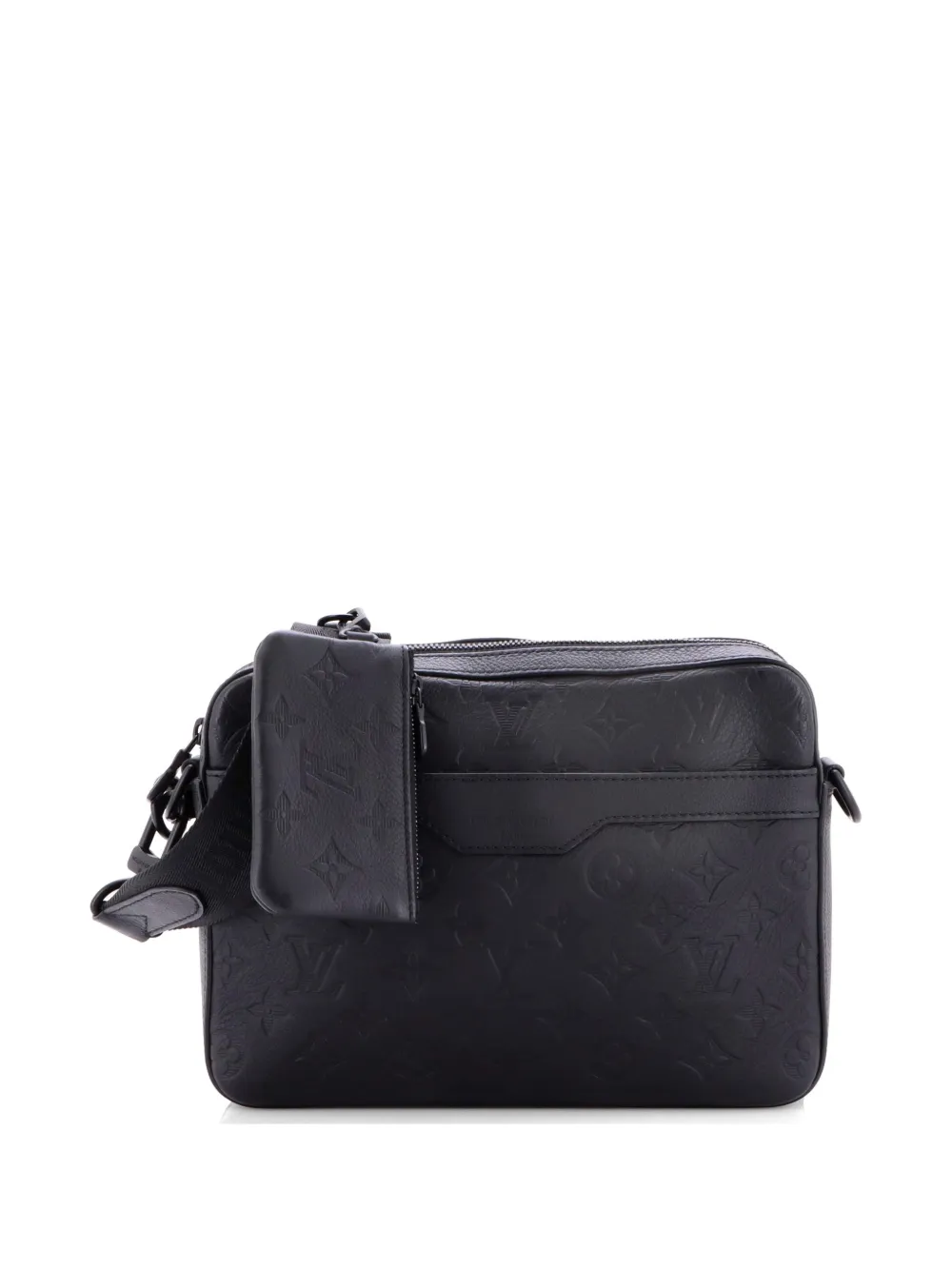 Louis Vuitton Pre-Owned Trio Messenger Bag Monogram Shadow Leather crossbody bag - Schwarz