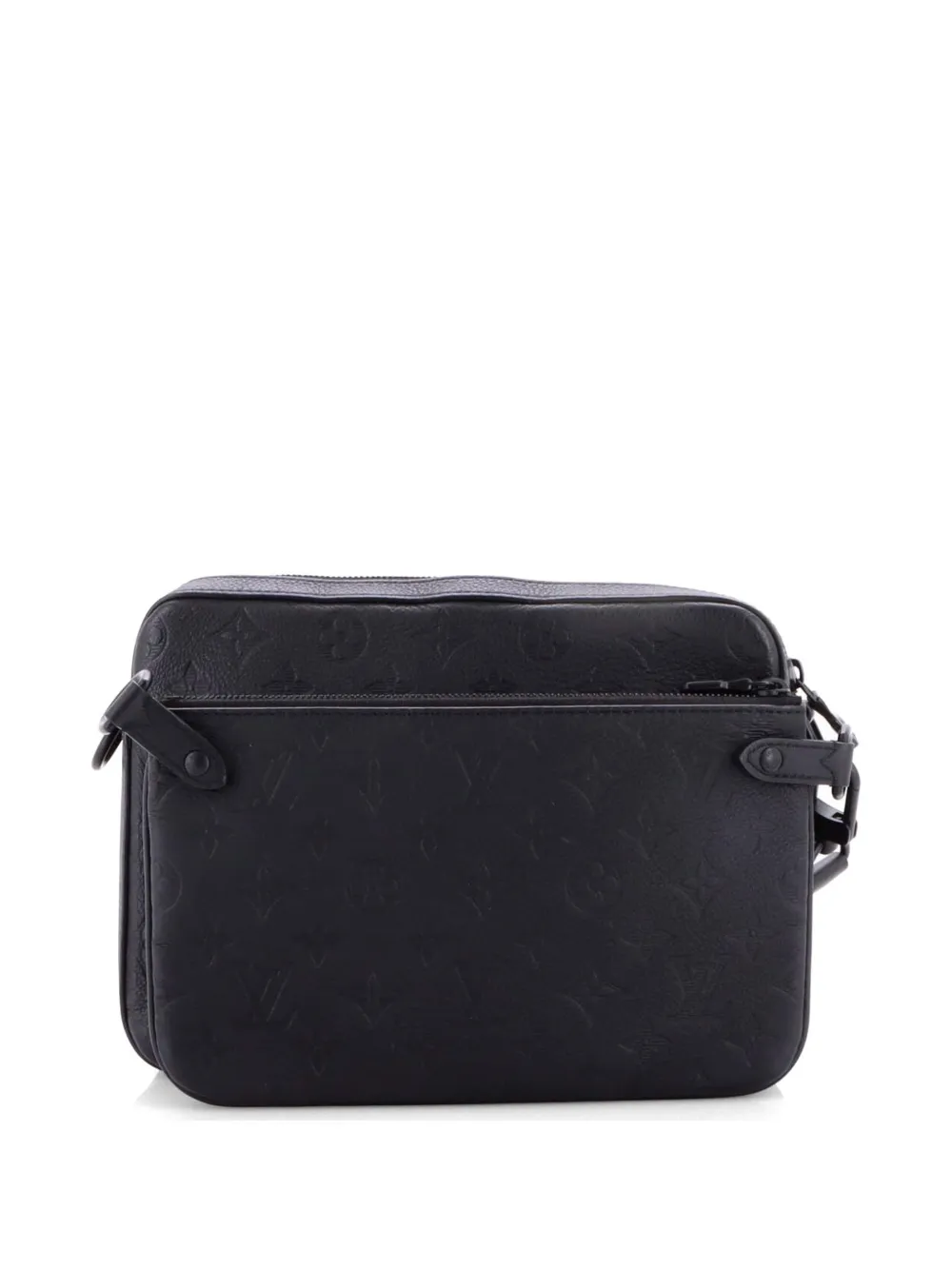 Louis Vuitton Pre-owned Trio Messenger Bag Monogram Shadow Leather Crossbody Bag in Black, view 2