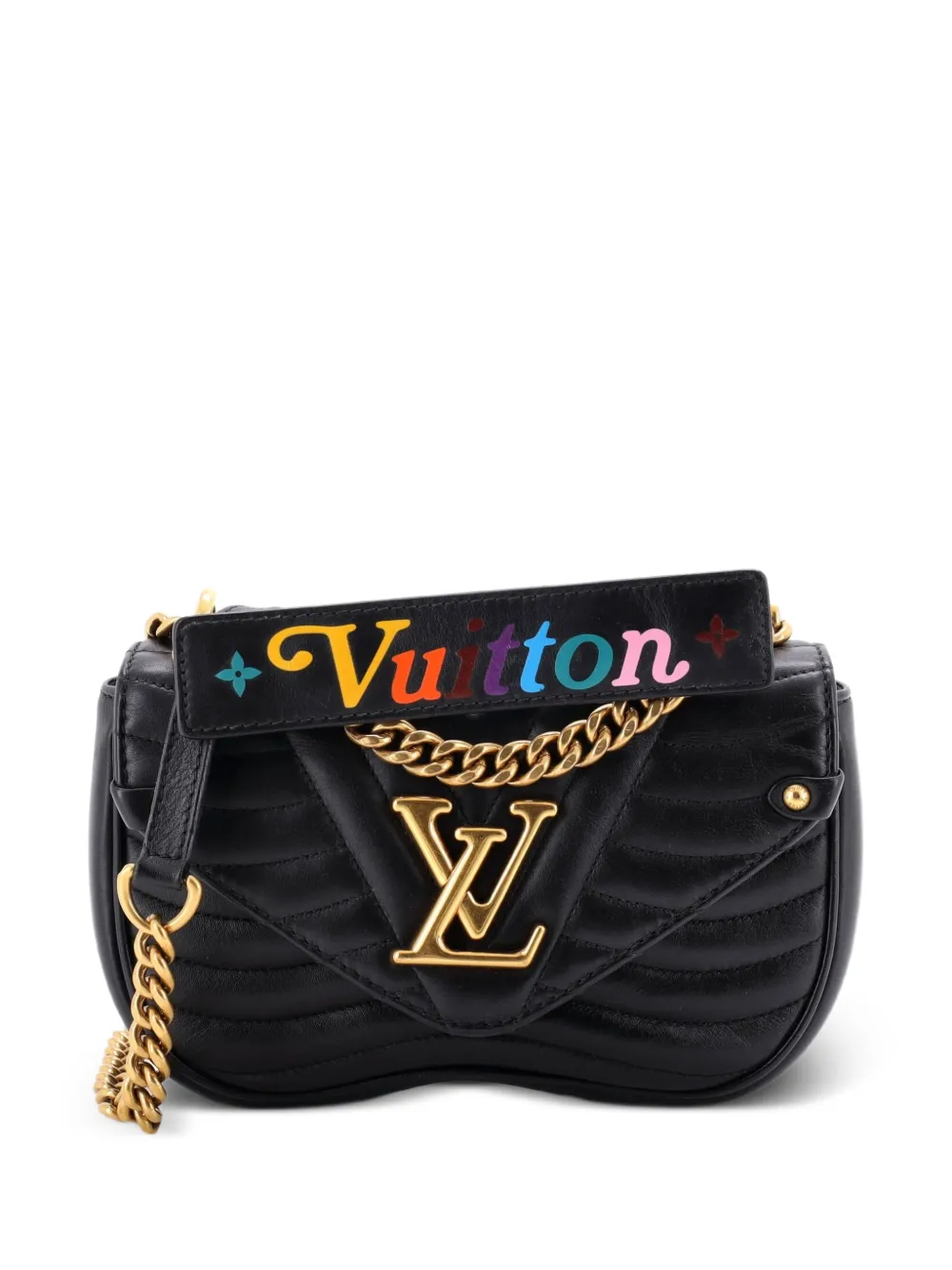Louis Vuitton Pre-Owned Gesteppte New Wave Chain Bag PM Schultertasche - Schwarz