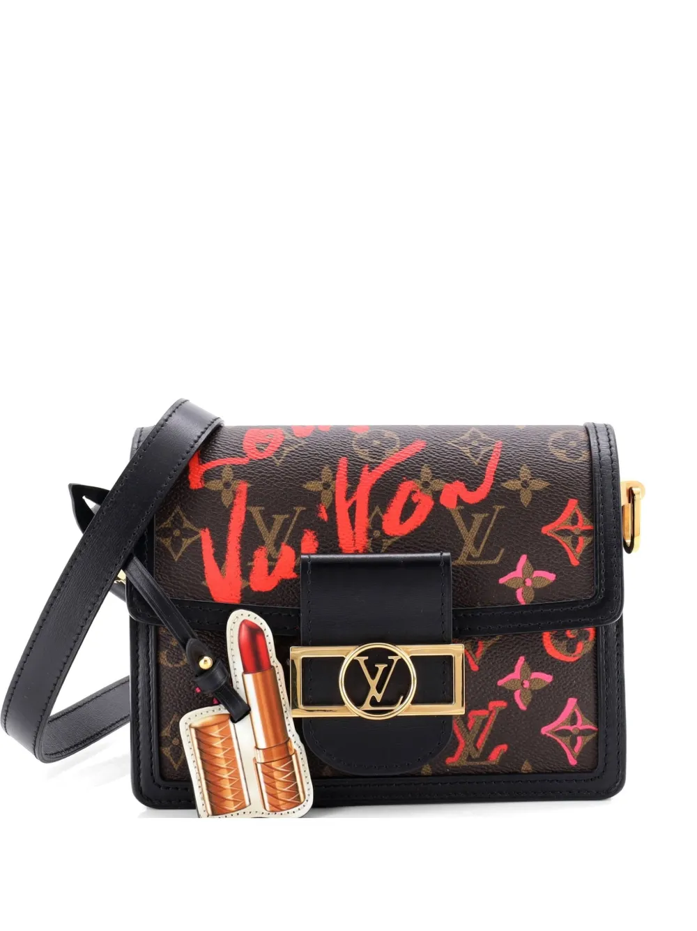 Louis Vuitton Pre-Owned Borsa a tracolla Dauphine mini Limited Edition Fall in Love in tela Monogram - Marrone