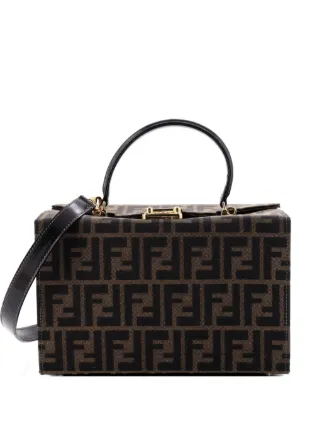 Fendi Pre-Owned Vintage Convertible Lock Box Bag Zucca Canvas