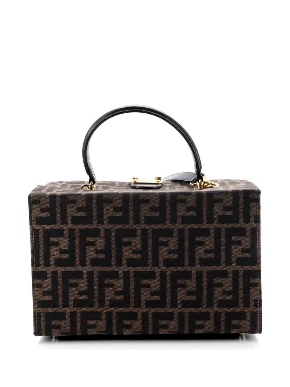 Fendi Pre-Owned Vintage Convertible Lock Box Bag Zucca Canvas