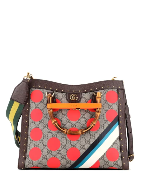 Gucci Pre-Owned ダイアナ NM バンブーハンドル トート プリント GG 