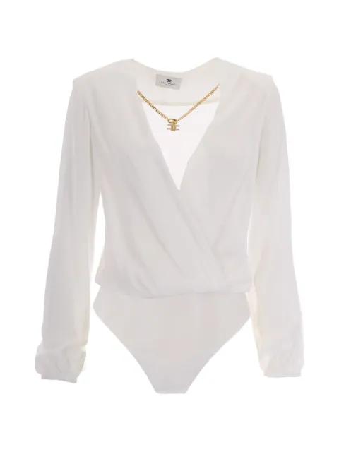 Elisabetta Franchi draped chain-detail bodysuit