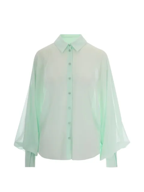 Patrizia Pepe puff-sleeve sheer shirt