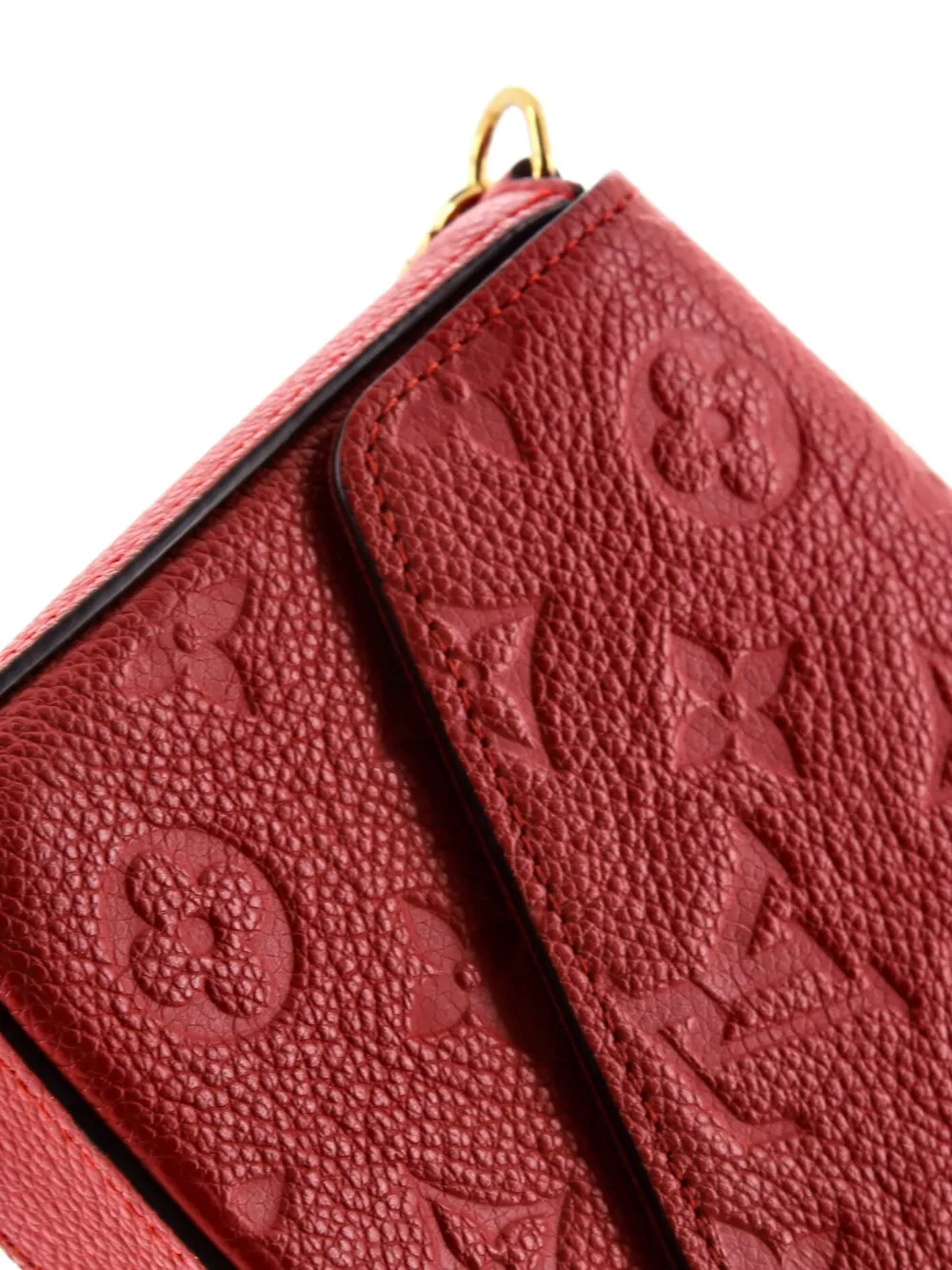 Louis Vuitton Pre-owned Felicie Pochette Monogram Empreinte Leather Crossbody Bag in Red, view 5