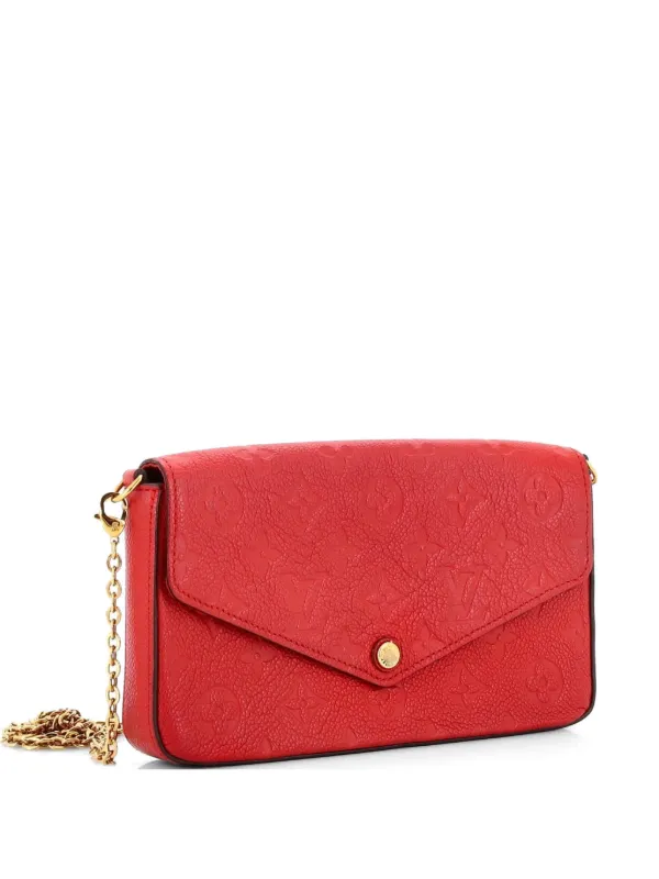 Louis Vuitton Pre-owned Felicie Pochette Monogram Empreinte Leather Crossbody Bag in Red