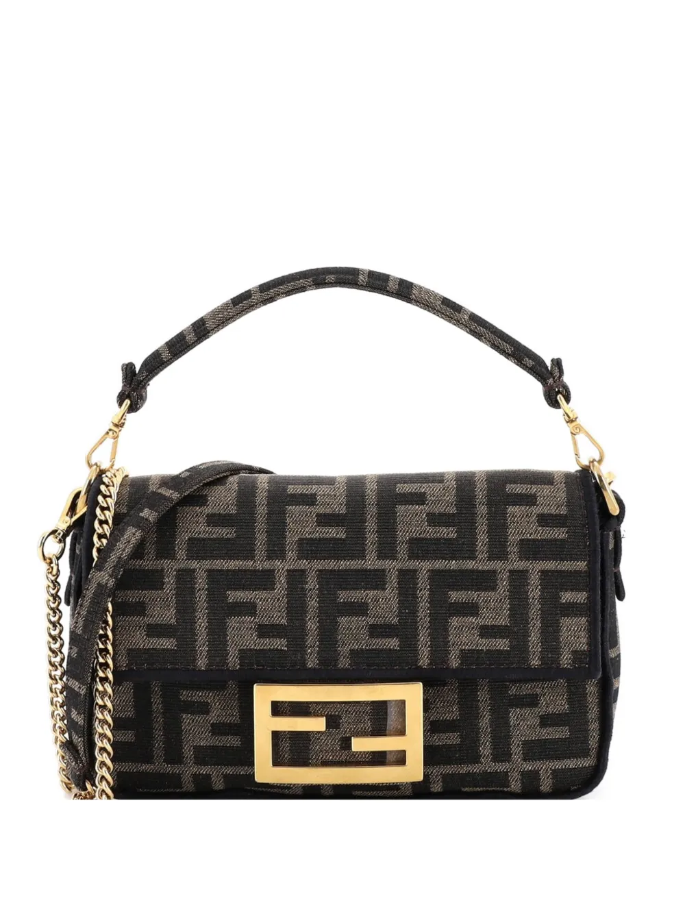 Fendi Pre-Owned Baguette NM Bag Zucca Canvas Mini crossbody bag - Marrone