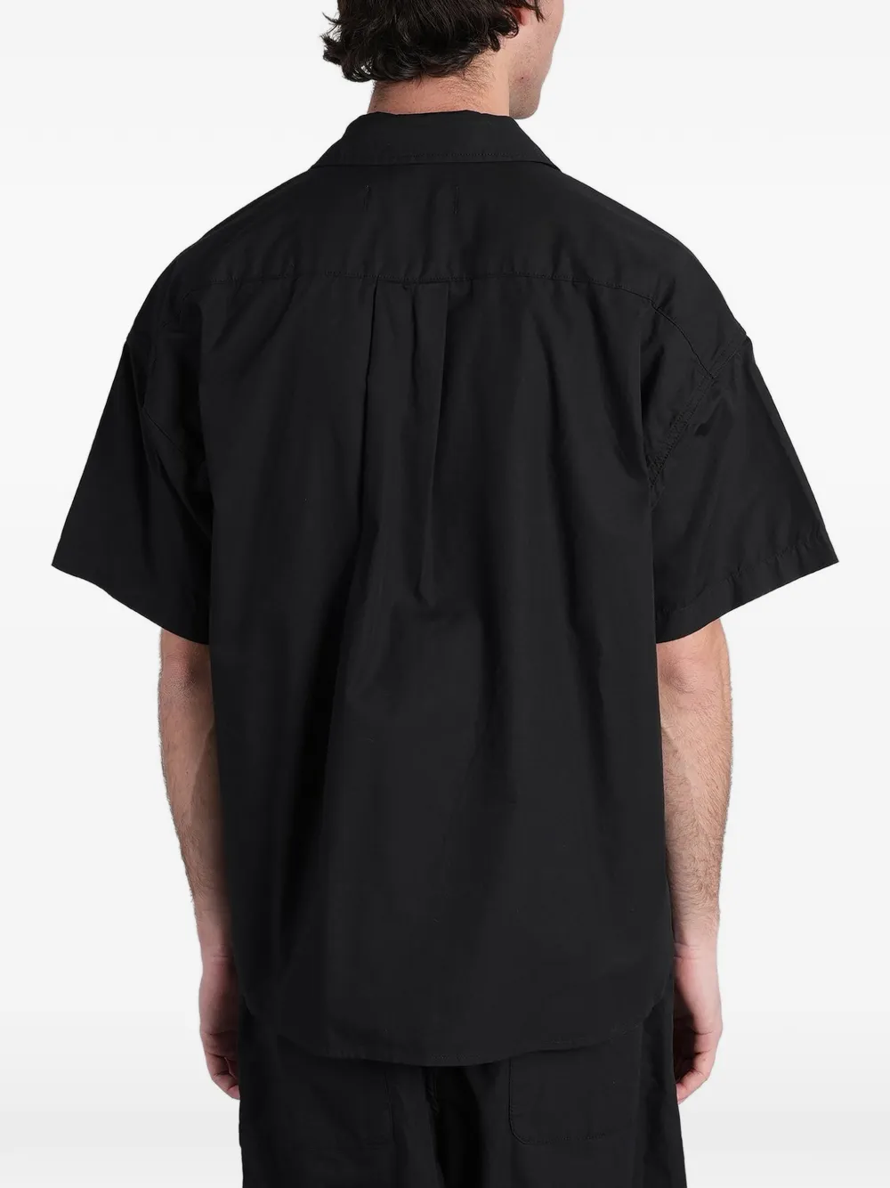 Maison MIHARA YASUHIRO Overhemd met logopatch en korte mouwen Zwart