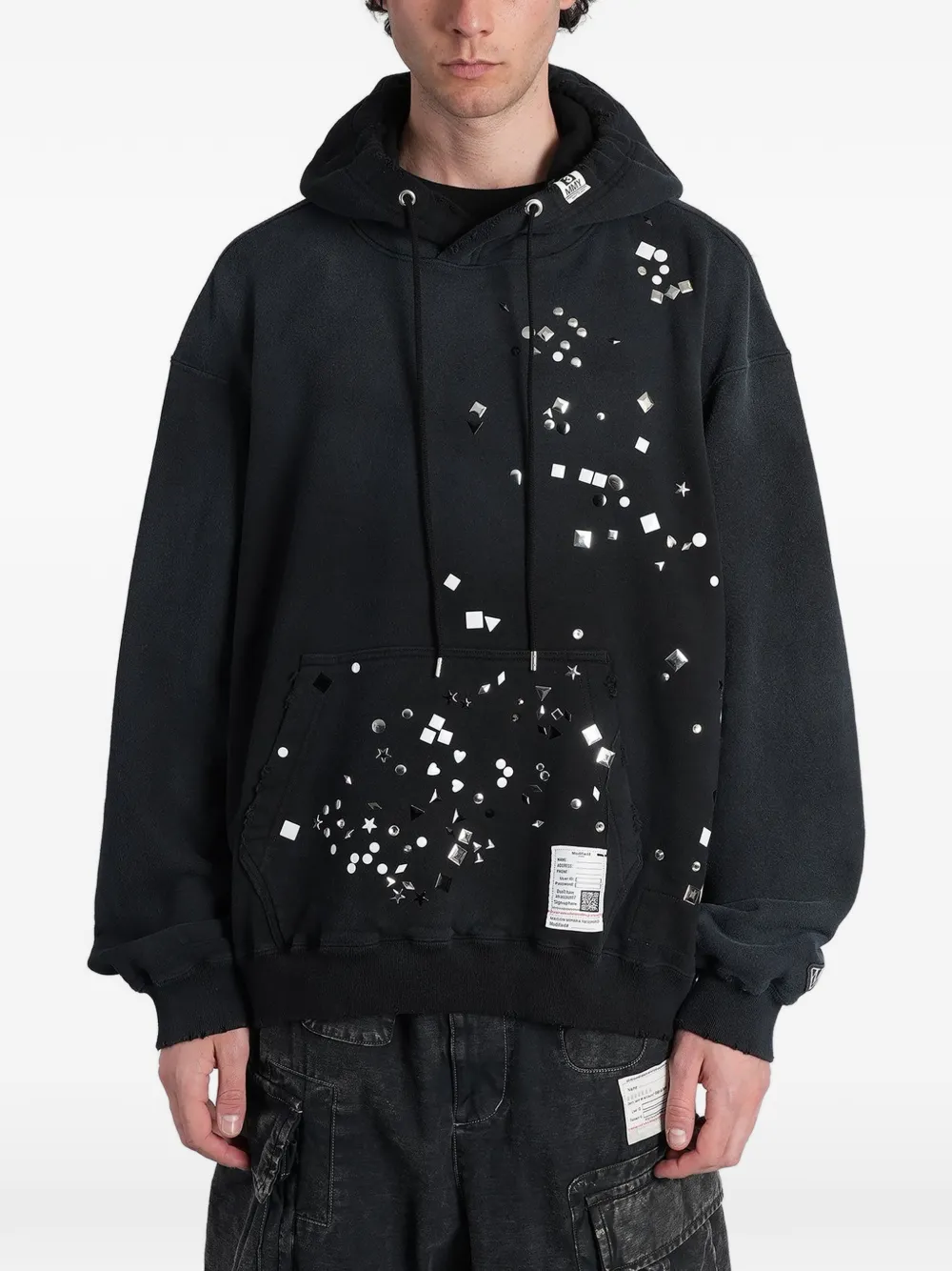 Maison MIHARA YASUHIRO stud-embellished hoodie - Schwarz