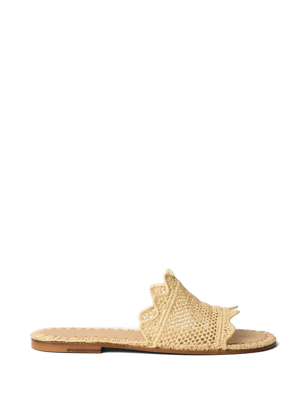 Odissì Lucia scalloped raffia sandals - Nude