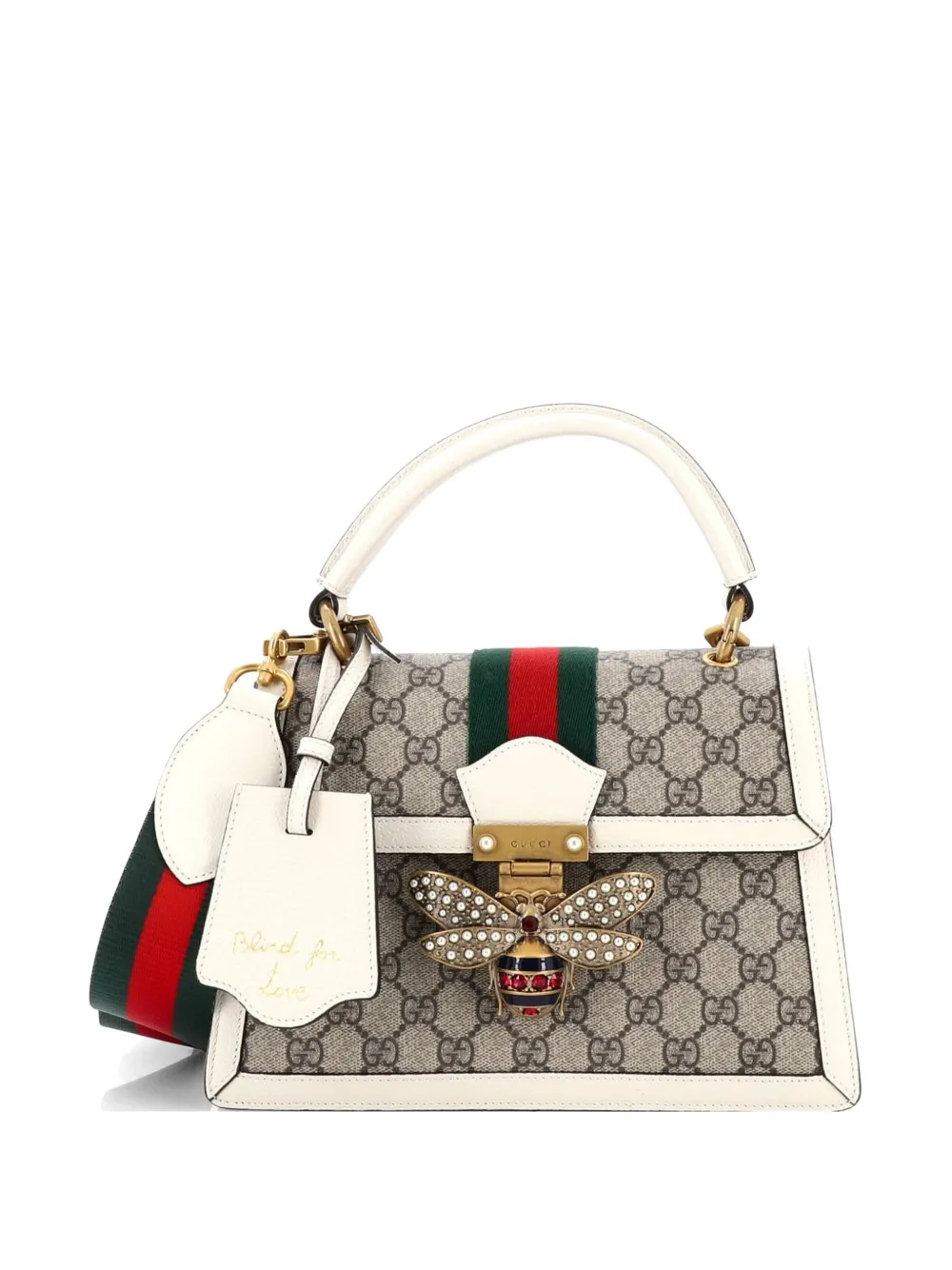 Gucci Pre-Owned Queen Margaret Top Handle Bag GG Coated Canvas with Leather Small satchel - Marrone