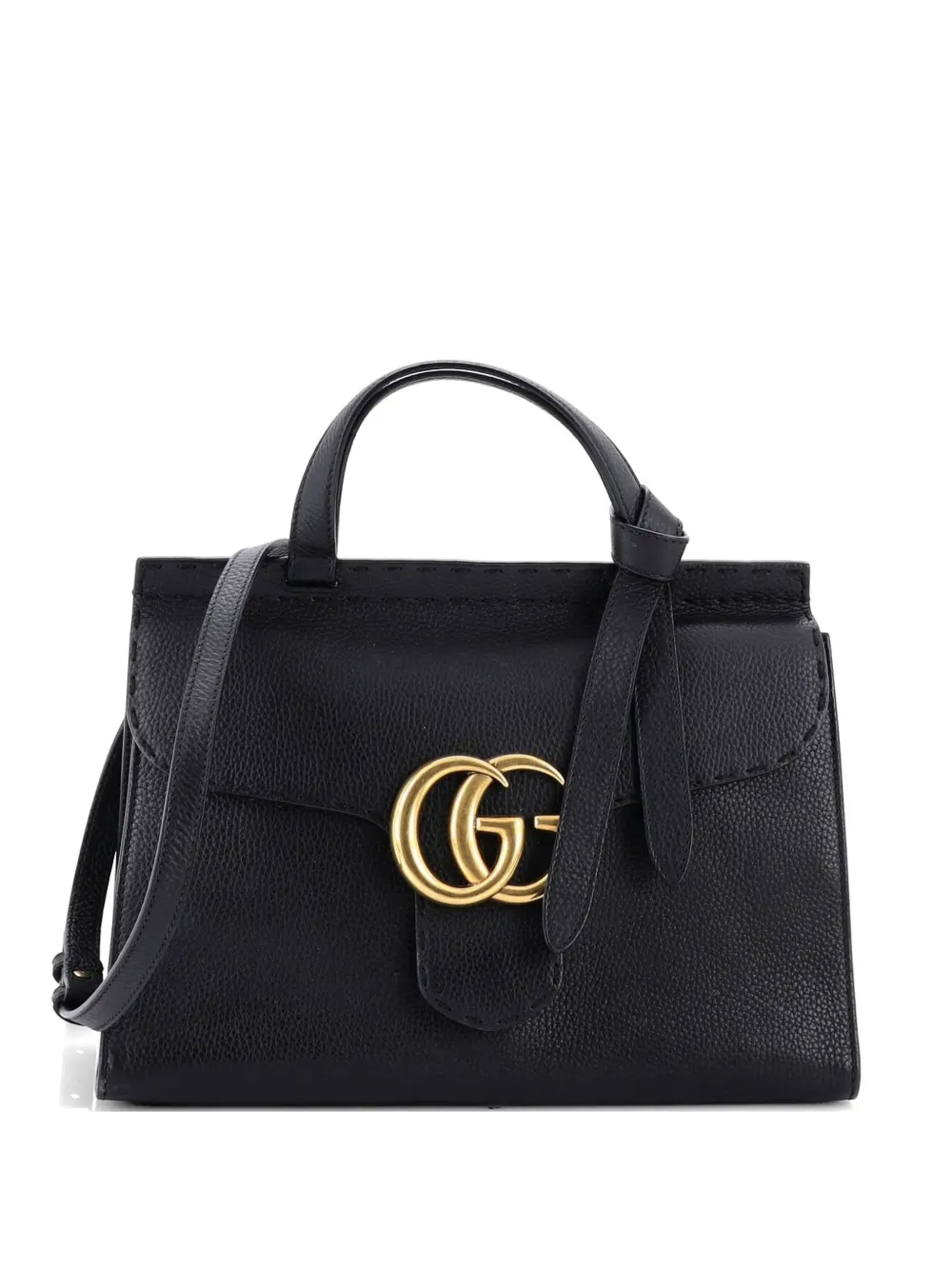 Gucci Pre-Owned GG Marmont Top Handle Bag Leather Small satchel - Nero
