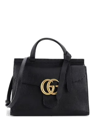 r*m様 GUCCI ハンドバッグ Gucci Pre-Owned GG Marmont Top Handle Bag Leather Small Satchel
