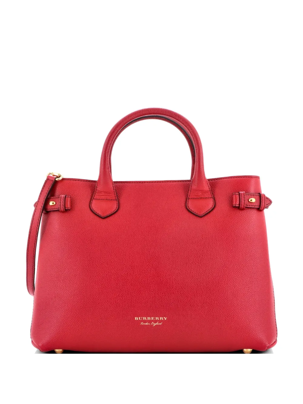 Burberry Pre-Owned Banner Tote Leather and House Check Canvas Medium satchel - Rosso