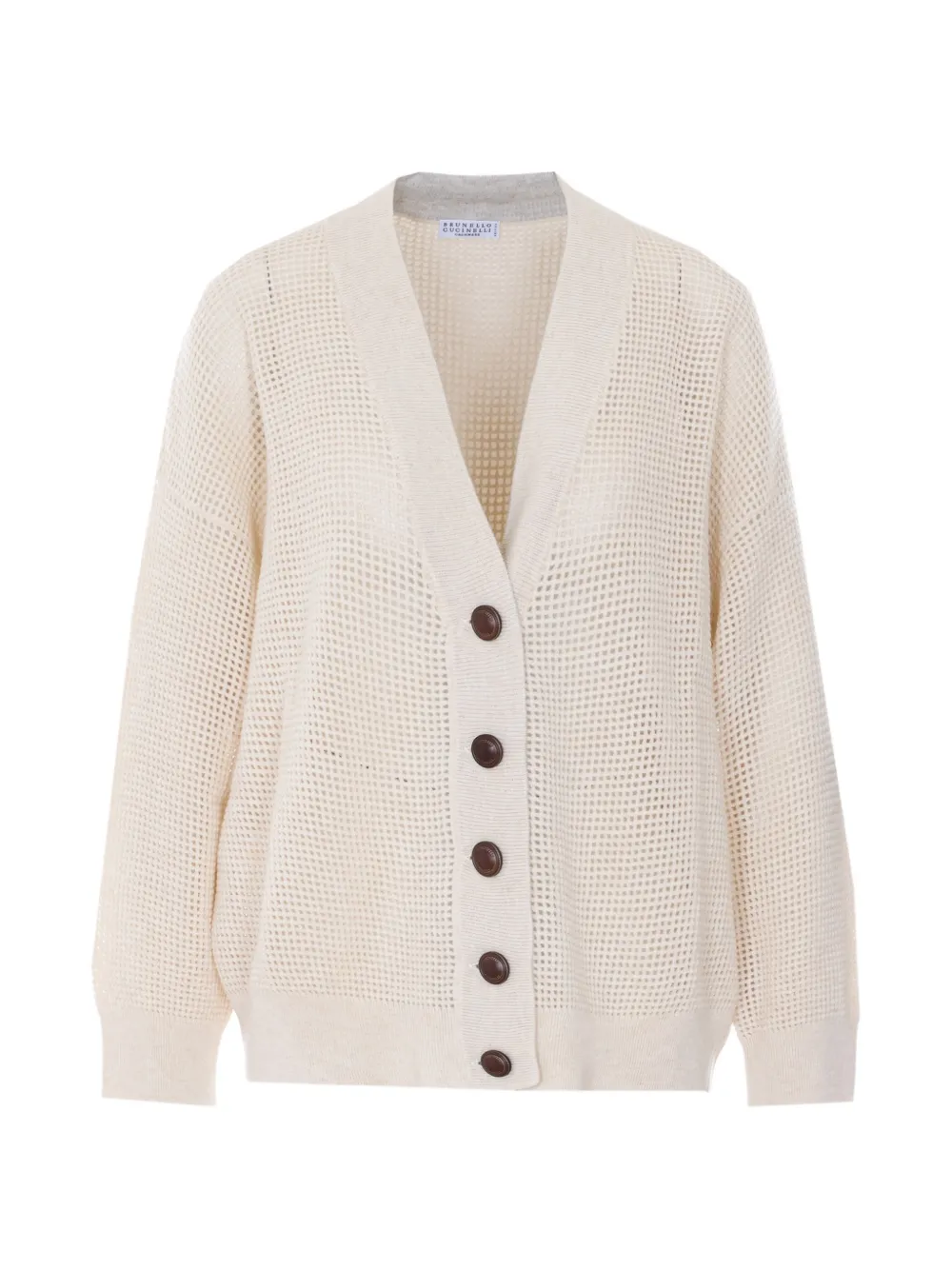 Brunello Cucinelli open-knit cashmere cardigan - Toni neutri