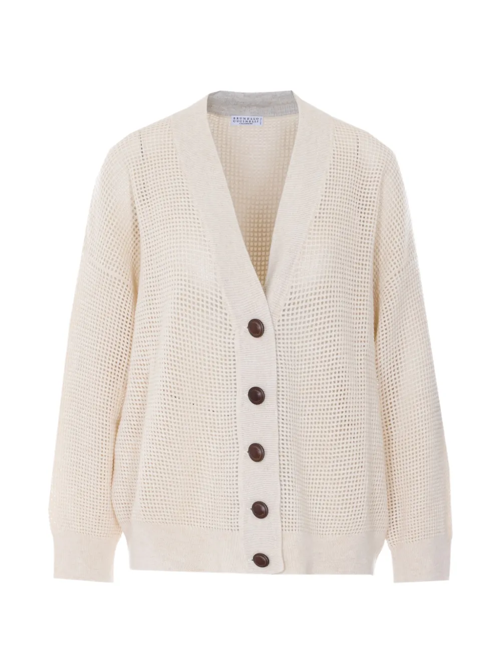 Brunello Cucinelli open-knit cashmere cardigan - Neutrals