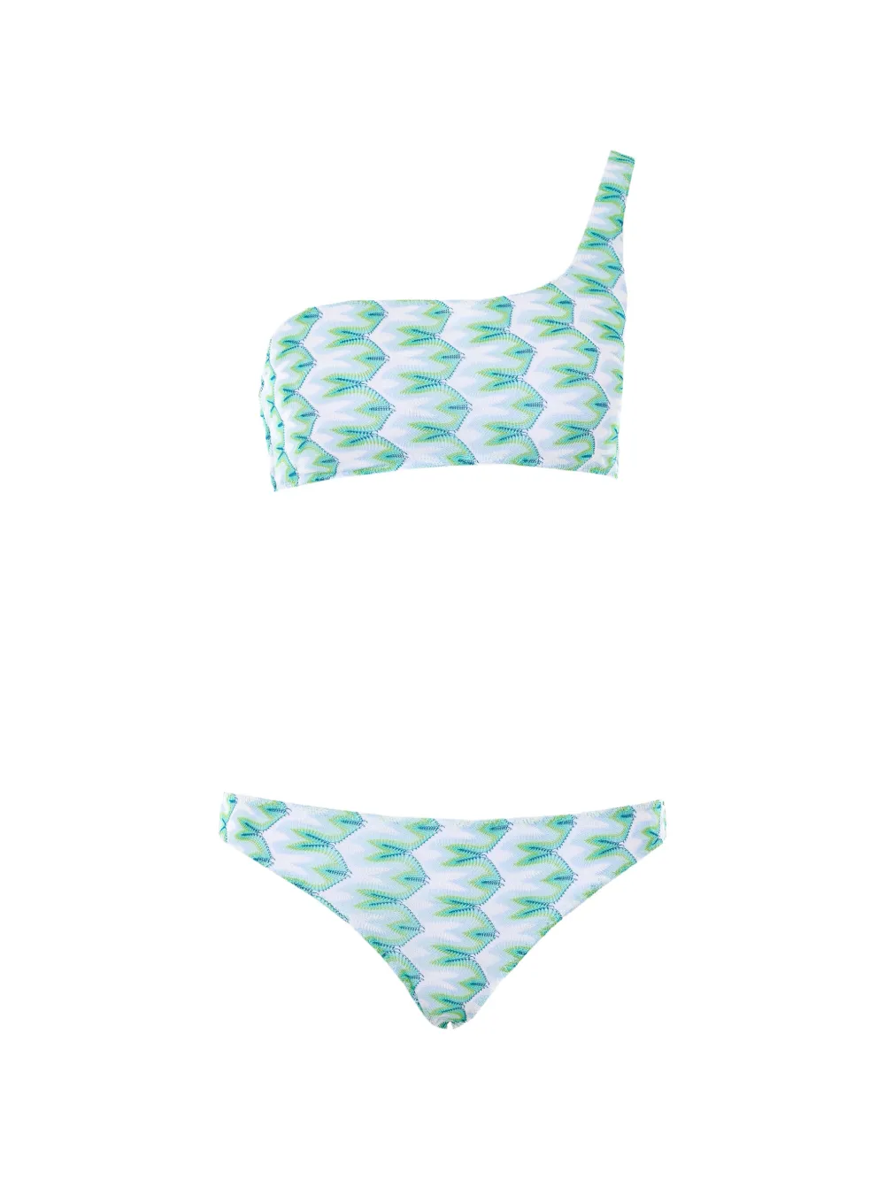 Missoni floral-motif one-shoulder bikini - Bianco