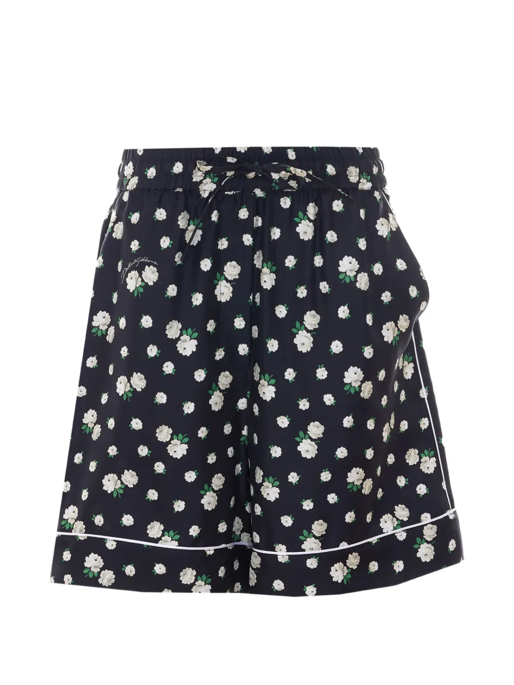 Dolce & Gabbana floral-print silk shorts - Nero