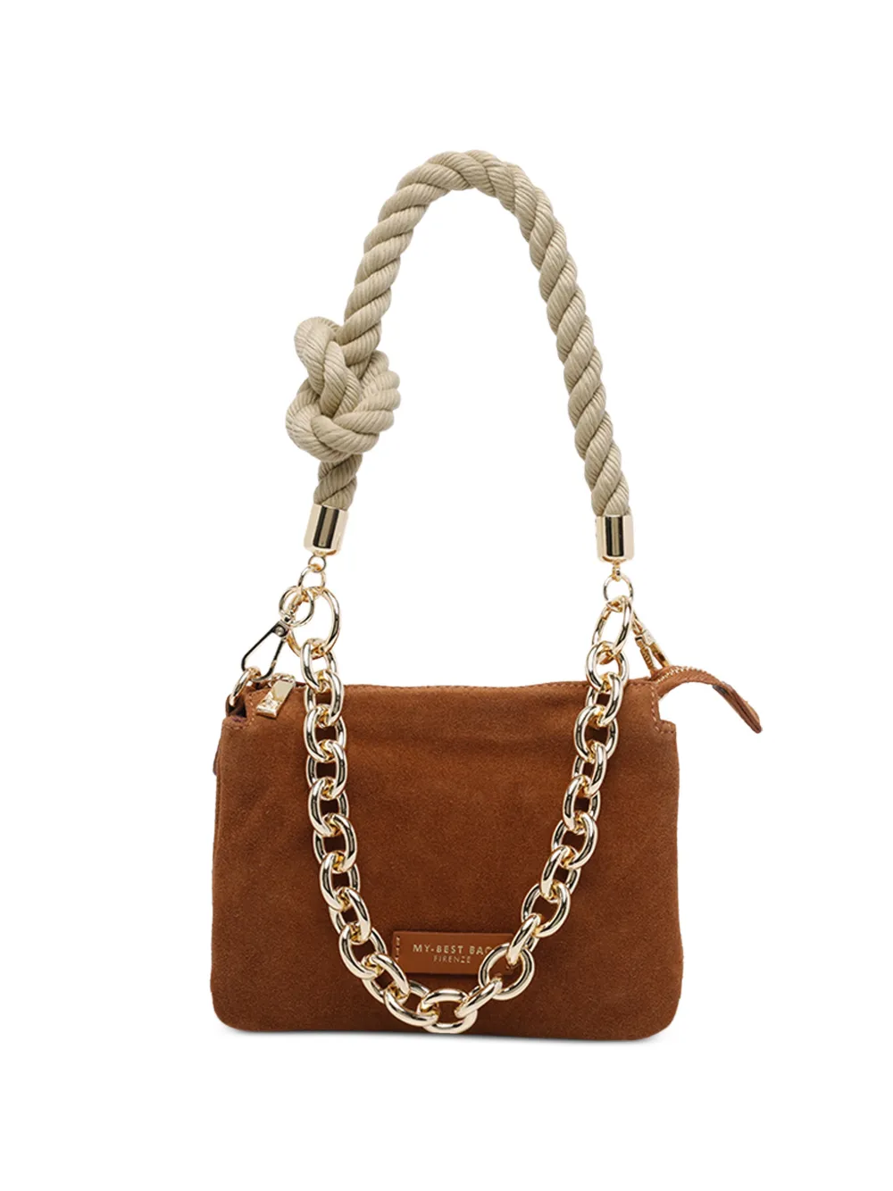 MY BEST BAG rope-handle chain-link shoulder bag - Marrone