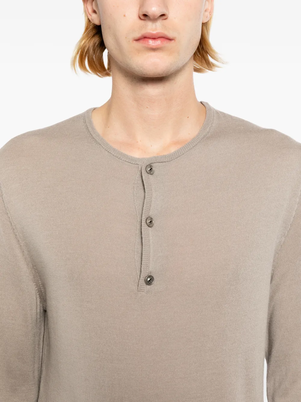 TEAM WANG design Reset Henley T-shirt Bruin