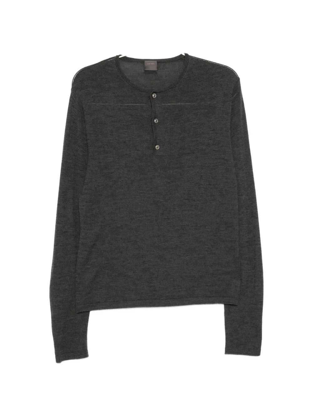 TEAM WANG design Reset Henley T-shirt - Grigio
