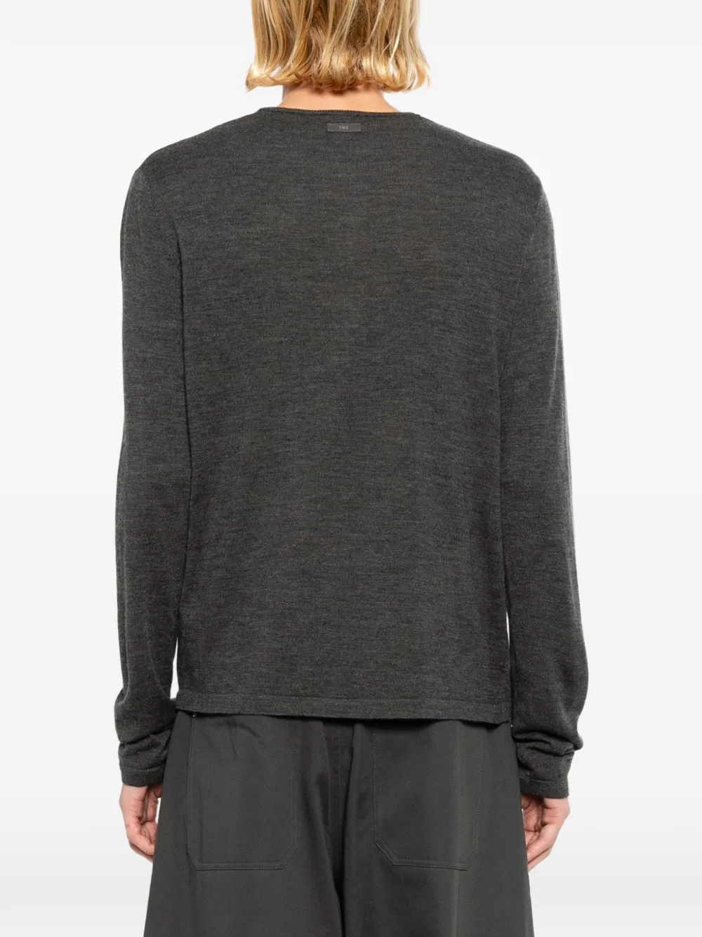 TEAM WANG design Reset Henley T-shirt Grijs