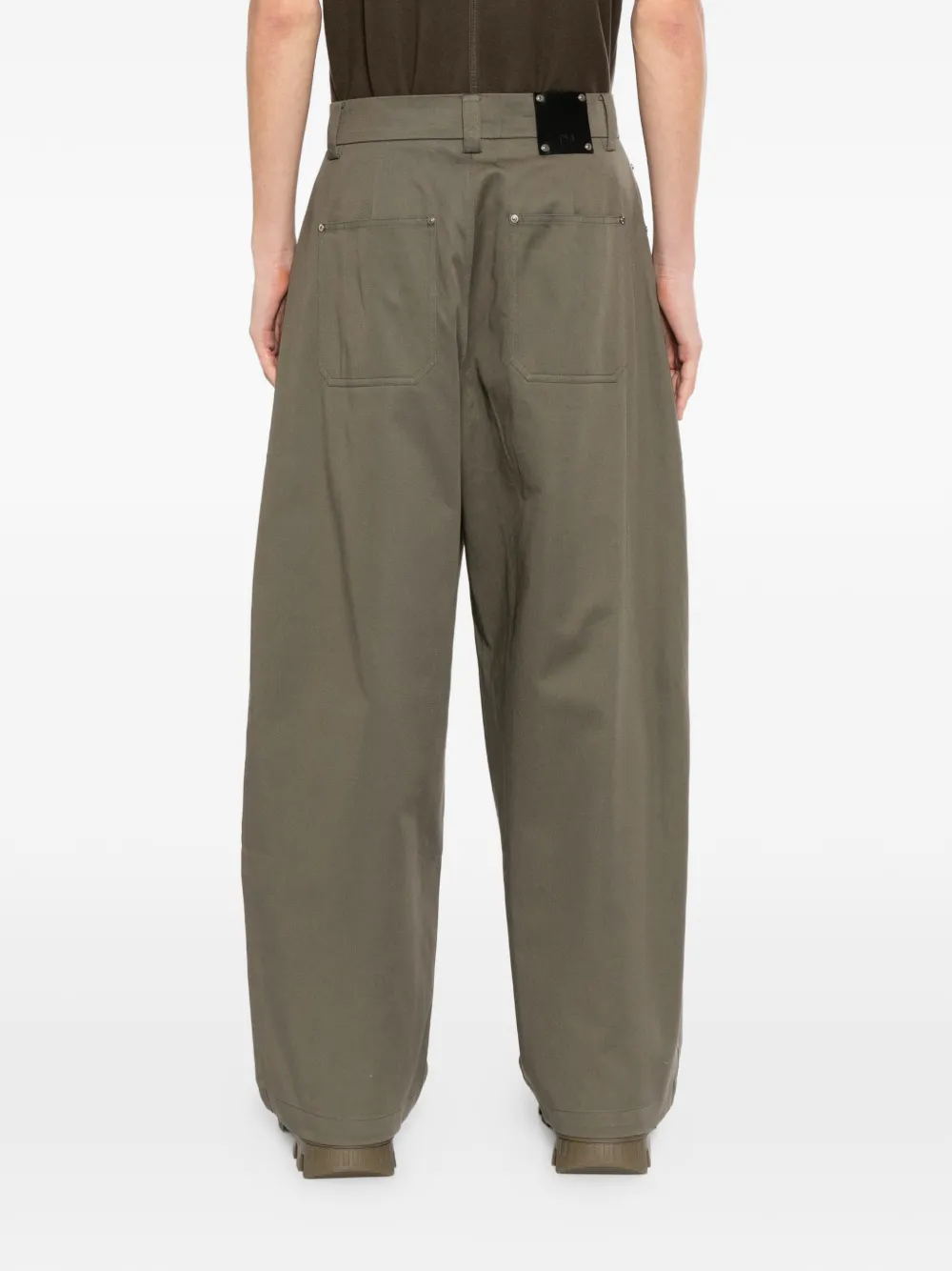 TEAM WANG design Reset broek met wijde pijpen Groen