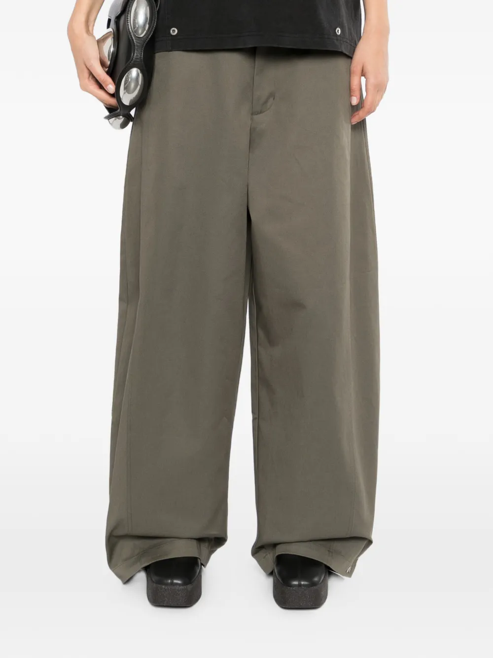 TEAM WANG design Reset broek met wijde pijpen Groen