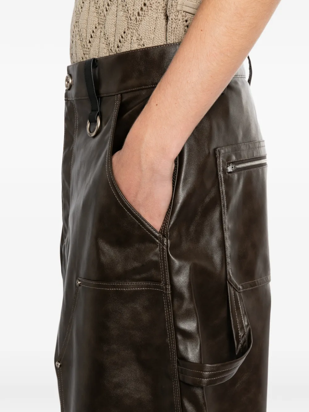 TEAM WANG design Reset broek met wijde pijpen Bruin