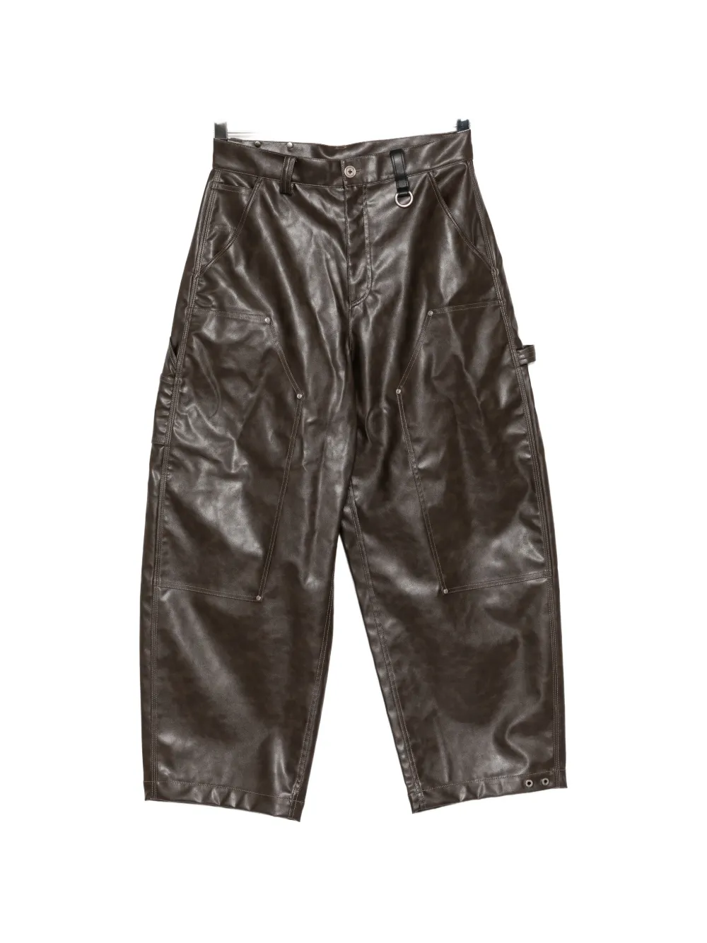 TEAM WANG design Reset wide-leg trousers - Marrone