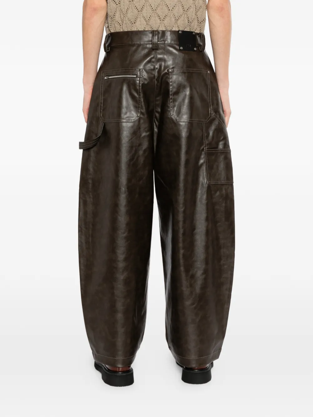 TEAM WANG design Reset broek met wijde pijpen Bruin