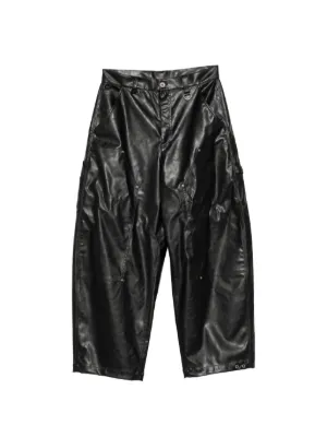 MASU Galaxy-cut Leather Flare Pants | Pink | FARFETCH KW