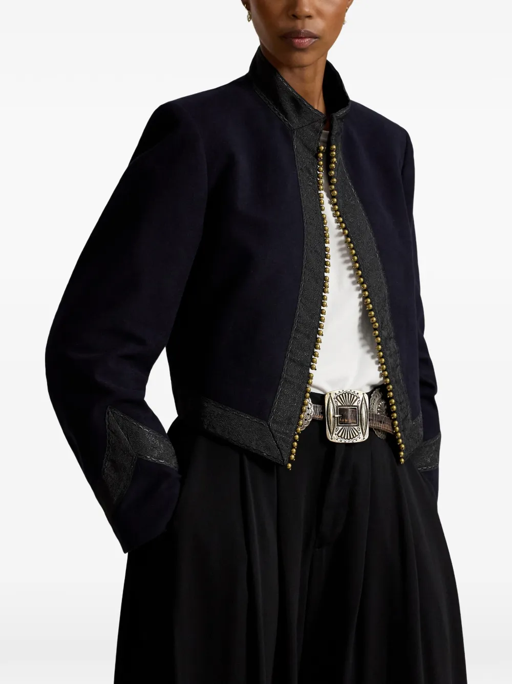 Polo Ralph Lauren Verfraaid cropped katoenen jack Blauw