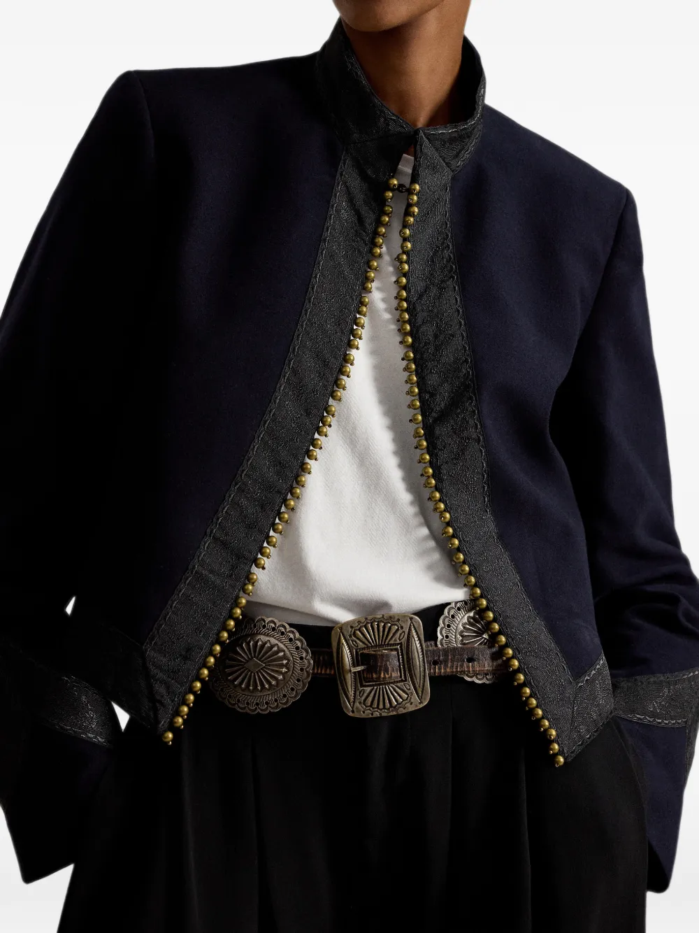 Polo Ralph Lauren Verfraaid cropped katoenen jack Blauw