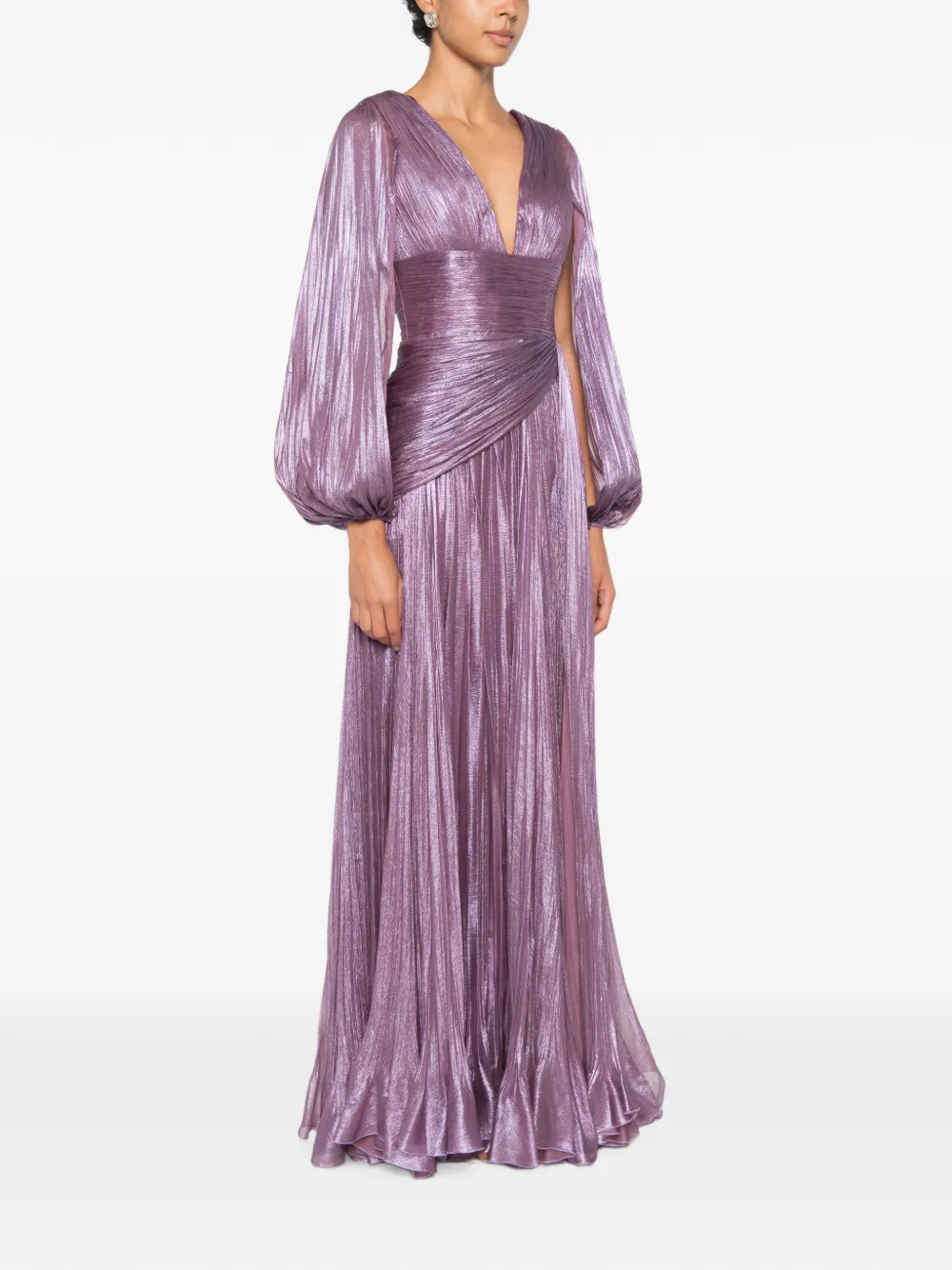 Iris Serban Birdie maxi-jurk met plissé-effect Paars