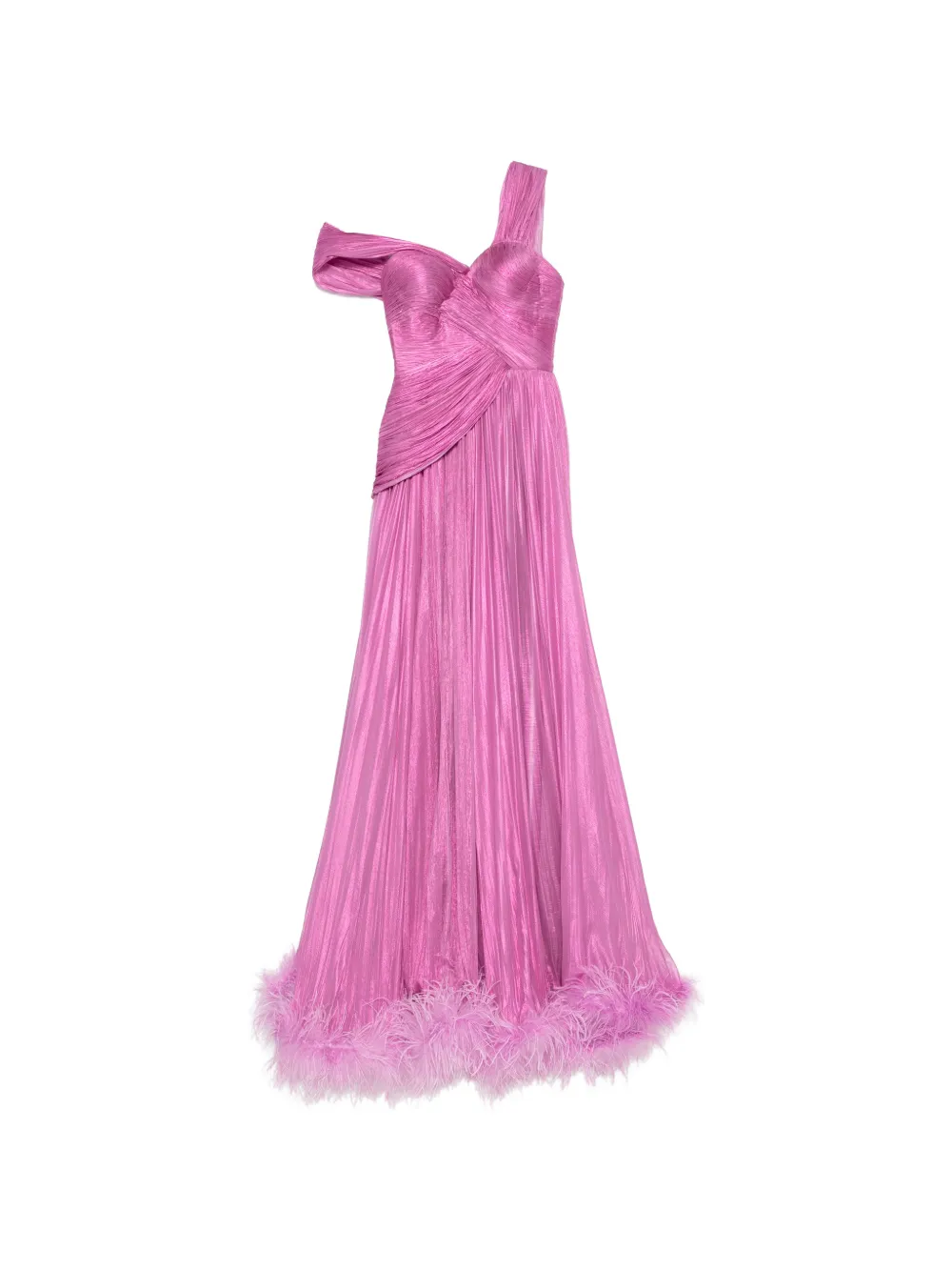 Iris Serban Maxikleid mit Federbesatz - Braun