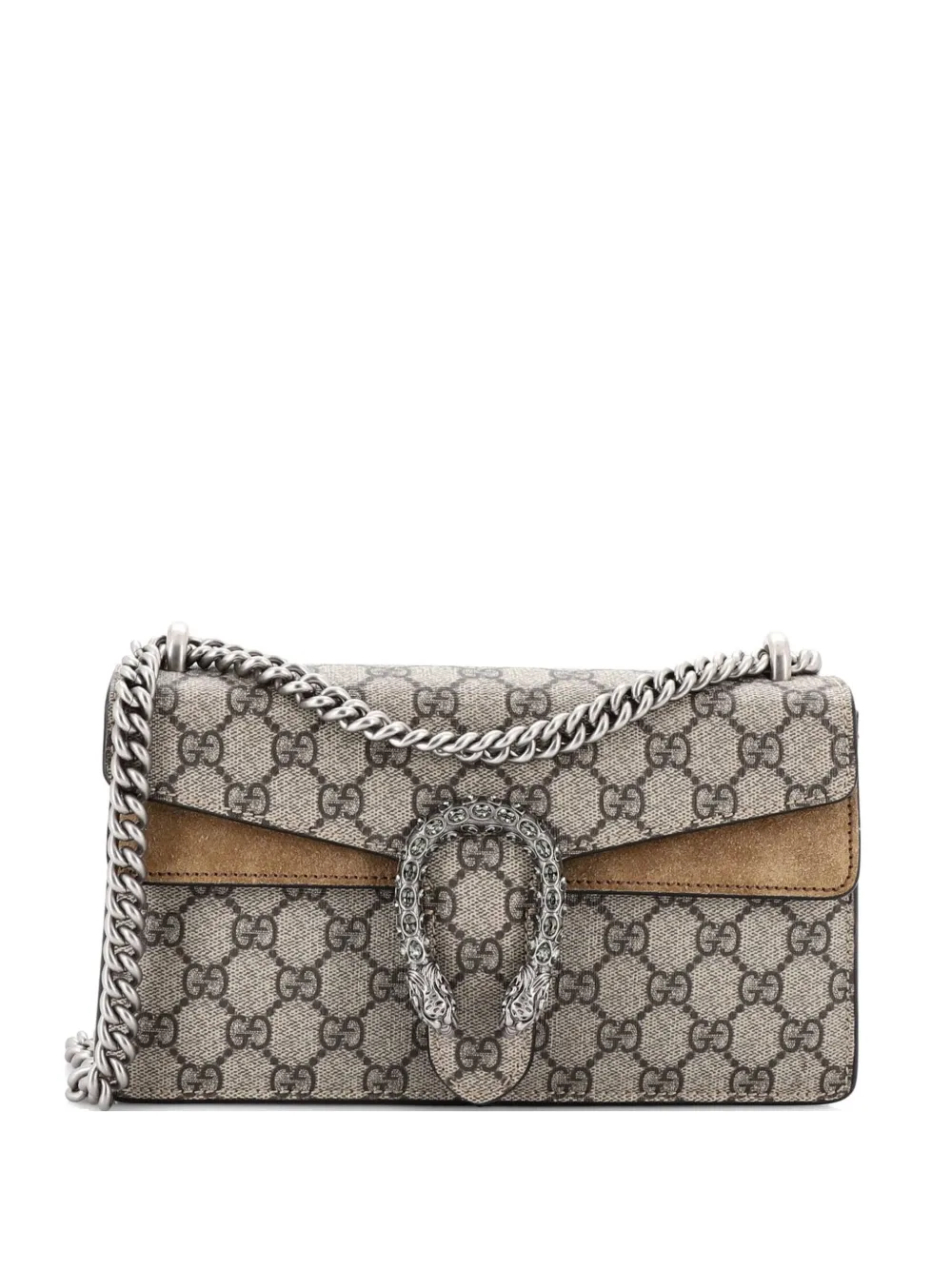 Gucci Pre-Owned Dionysus Bag GG Coated Canvas with Crystal Embellished Metal Small shoulder bag - Marrone