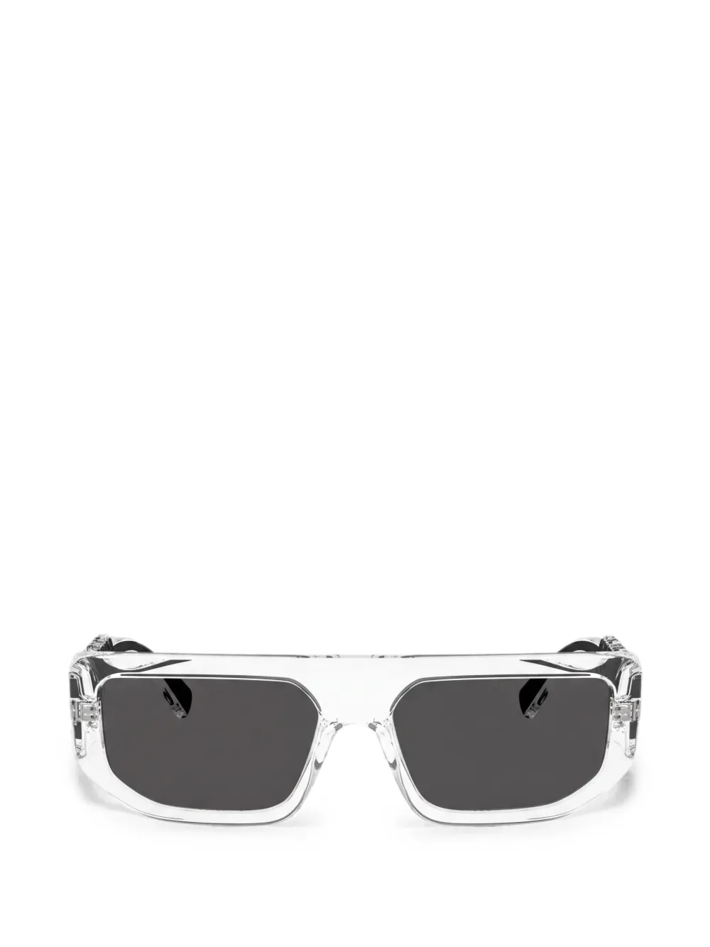 Dolce & Gabbana logo-plaque rectangle-frame sunglasses - Weiß