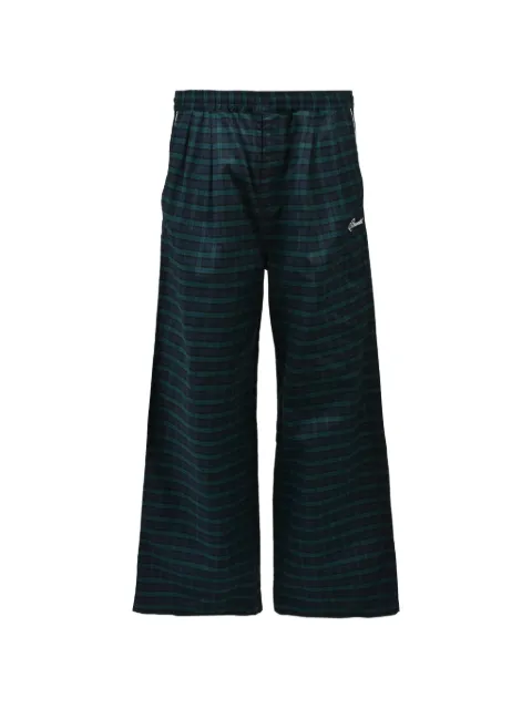 BREATH  SCRIPT LOGO CHECK wide-leg trousers