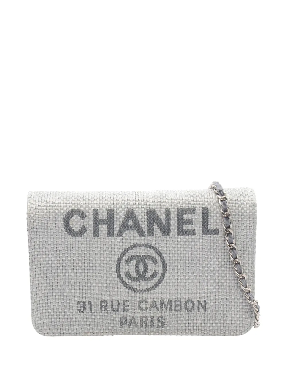 CHANEL Pre-Owned 2016-2017 Small Raffia Deauville Messenger crossbody bag - Grigio