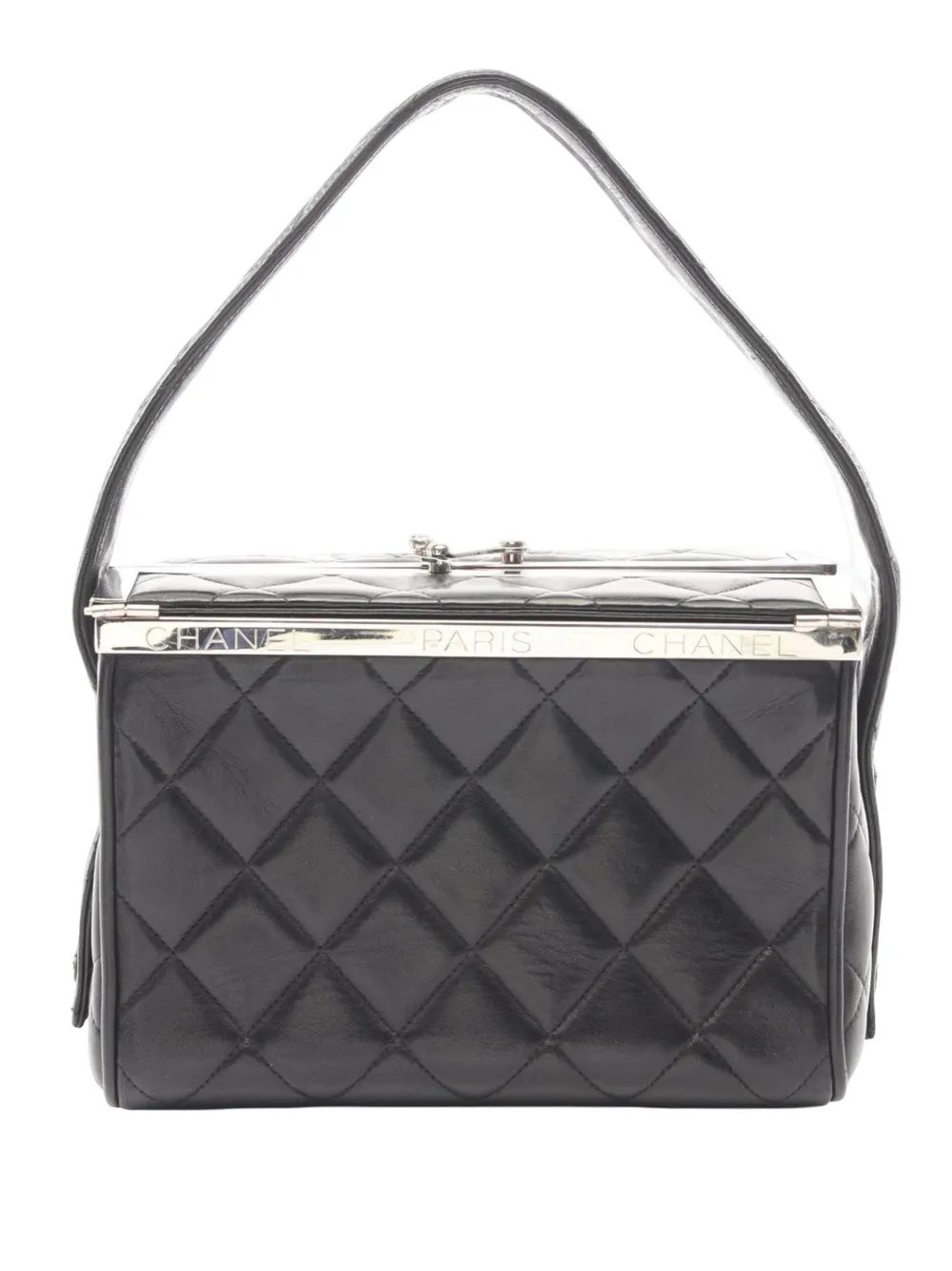 CHANEL Pre-Owned 1996-1997 CC Quilted Patent vanity bag - Black
