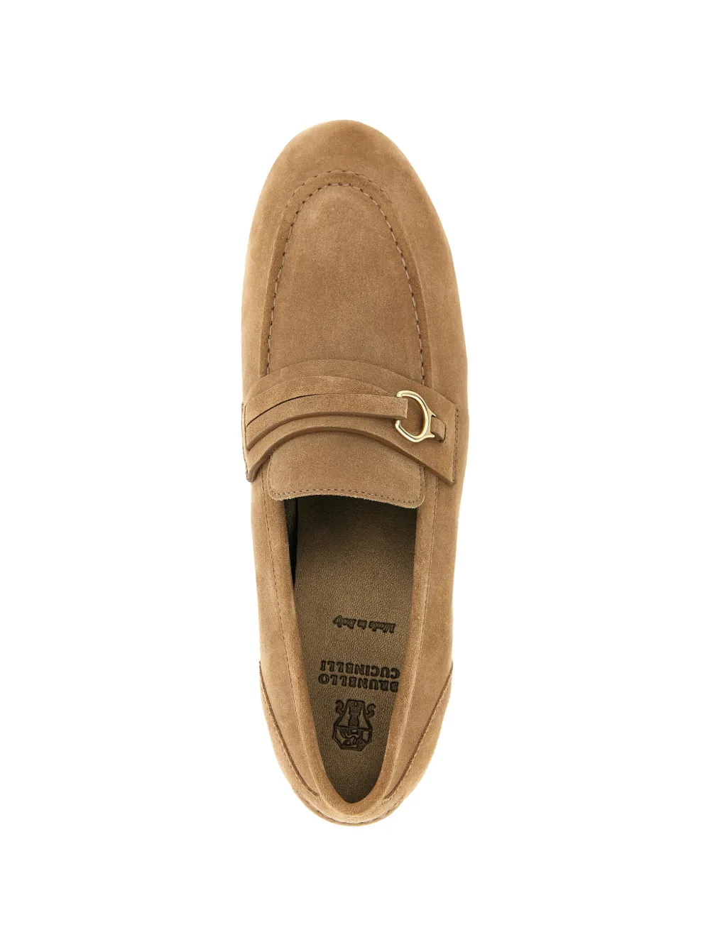 Brunello Cucinelli suede horsebit loafers Beige