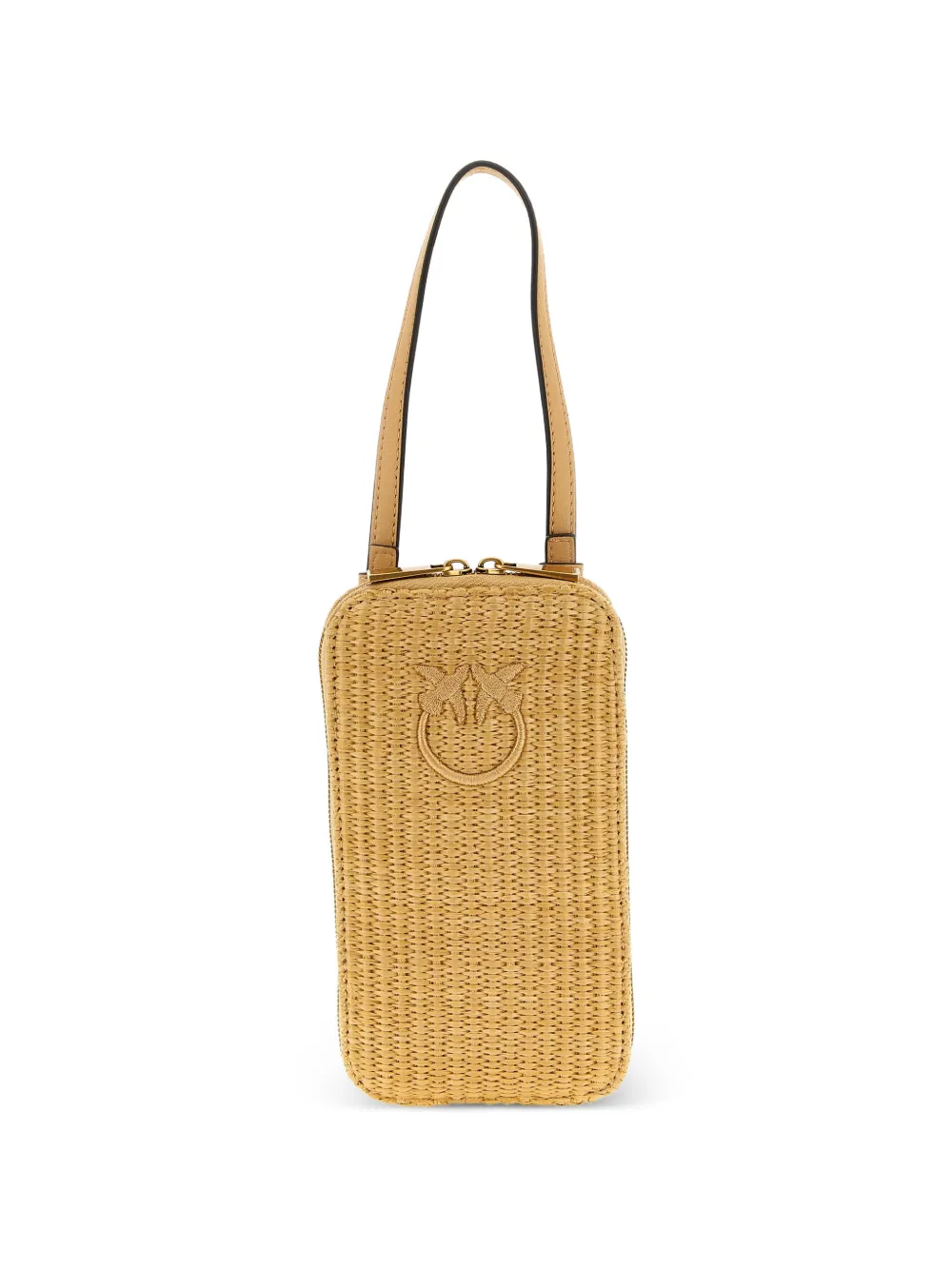 PINKO Love Birds Diamond braided smartphone holder - Toni neutri