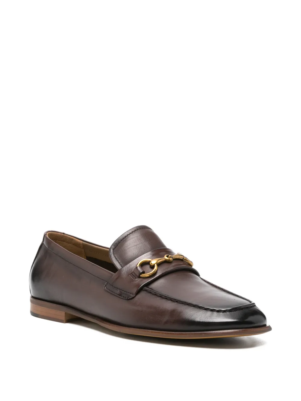 ADRIANNA FERETTI horsebit-detail leather loafers Bruin