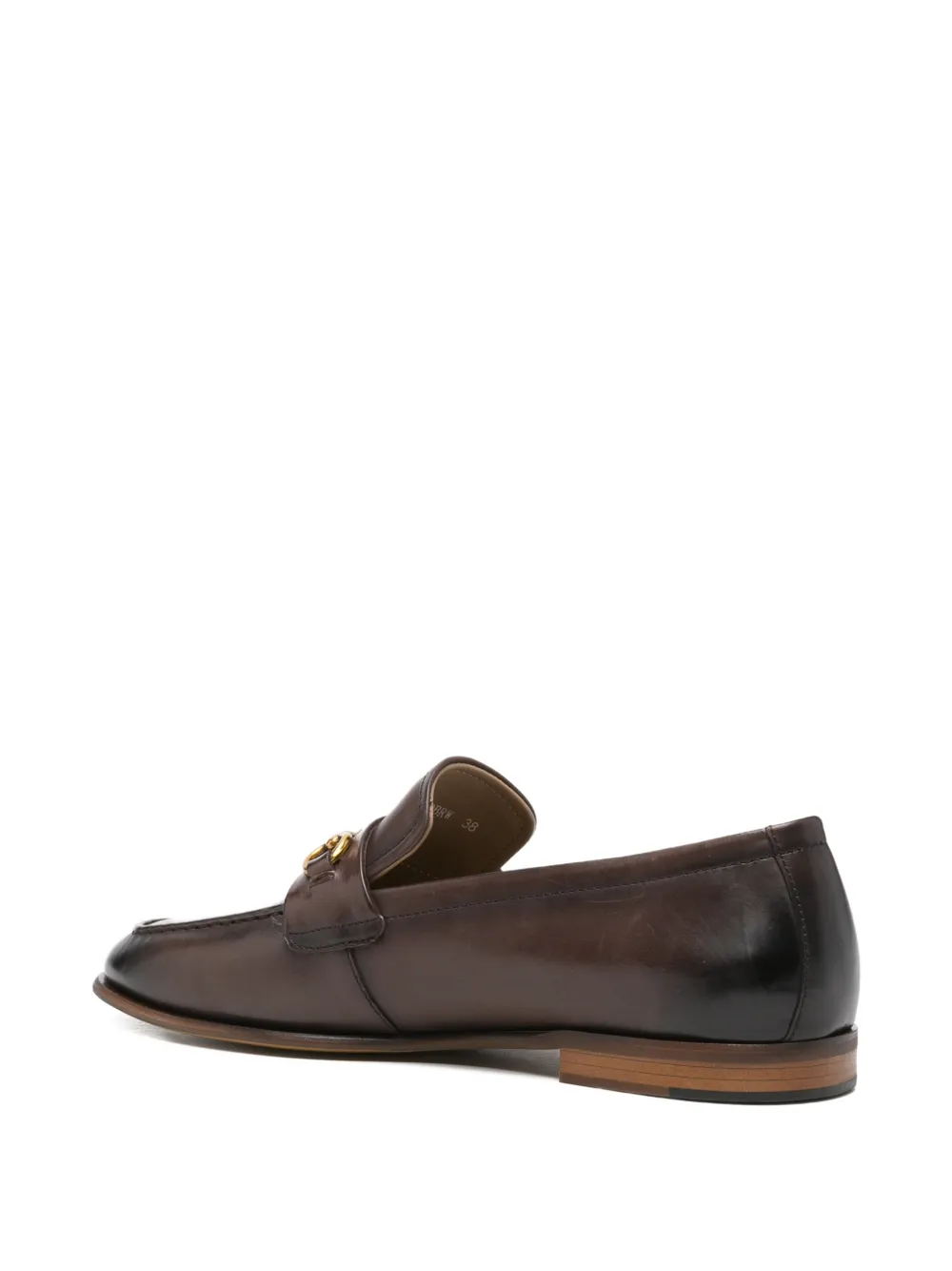 ADRIANNA FERETTI horsebit-detail leather loafers Bruin