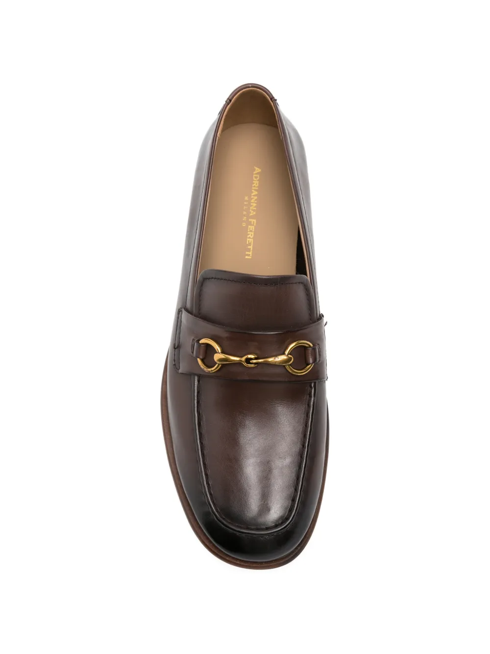 ADRIANNA FERETTI horsebit-detail leather loafers Bruin