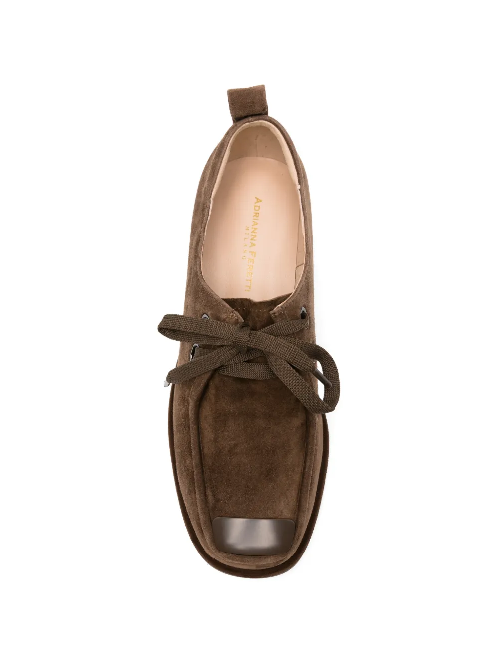 ADRIANNA FERETTI suede lace-up fastening derby shoes Bruin