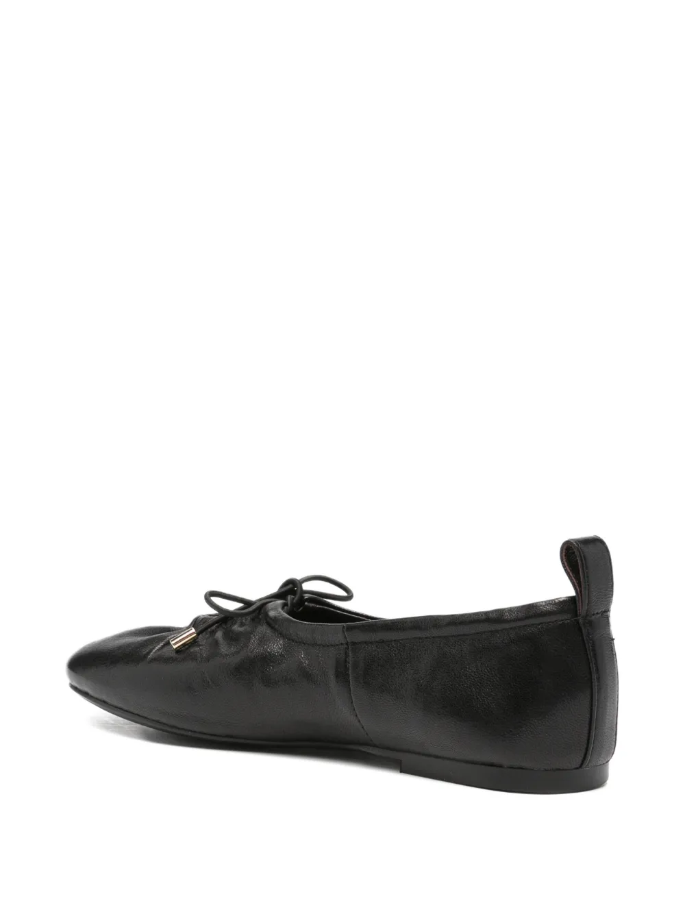 ADRIANNA FERETTI bow-detail leather ballet flats Zwart